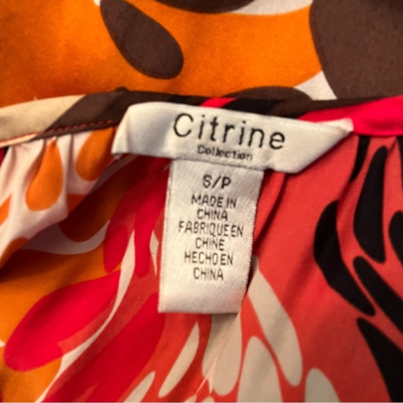 Citrine Collection 100% Silk Shift Dress Abstract Print V-Neck Woman’s Size S - Picture 6 of 9